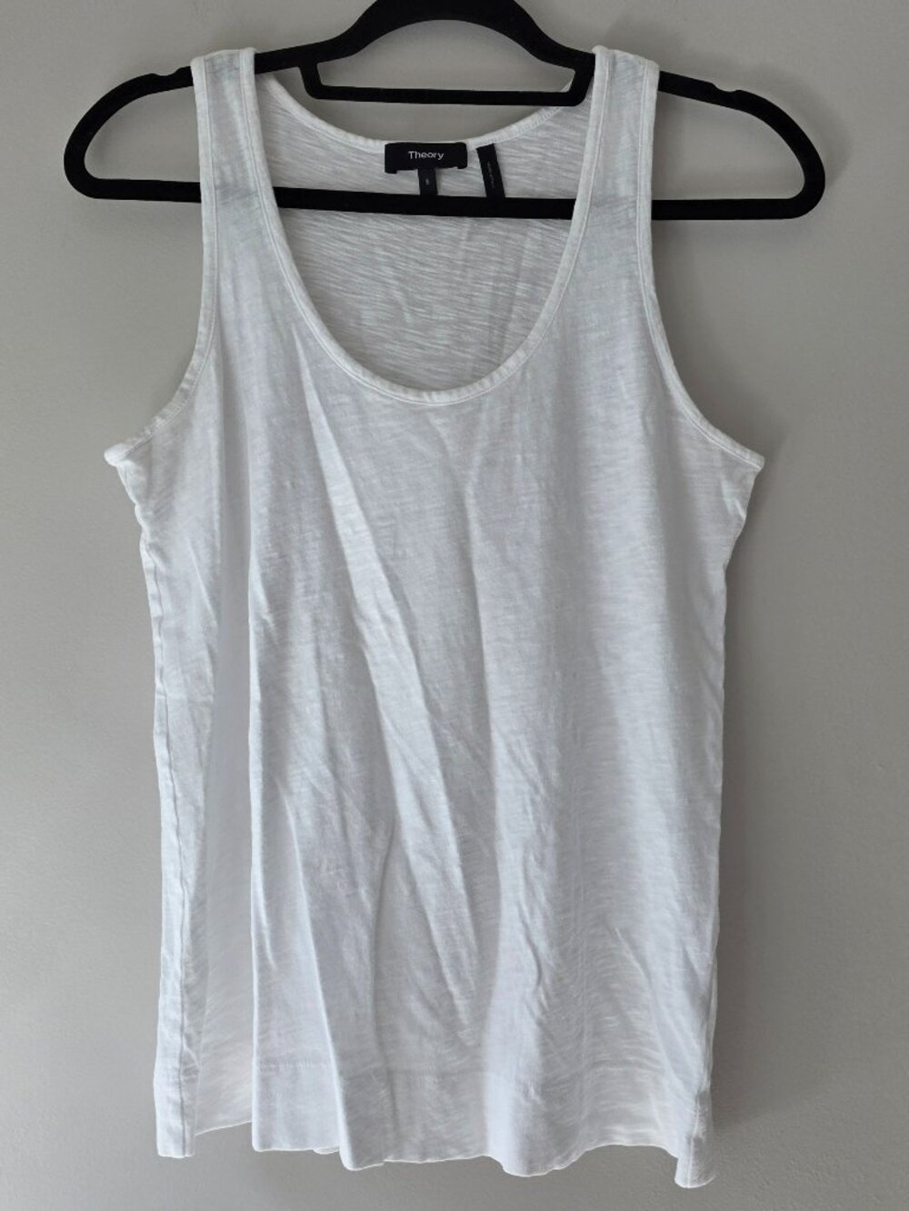 Theory Nebulous Basic Tank Top Women's Size S Bright White Scoop Neck